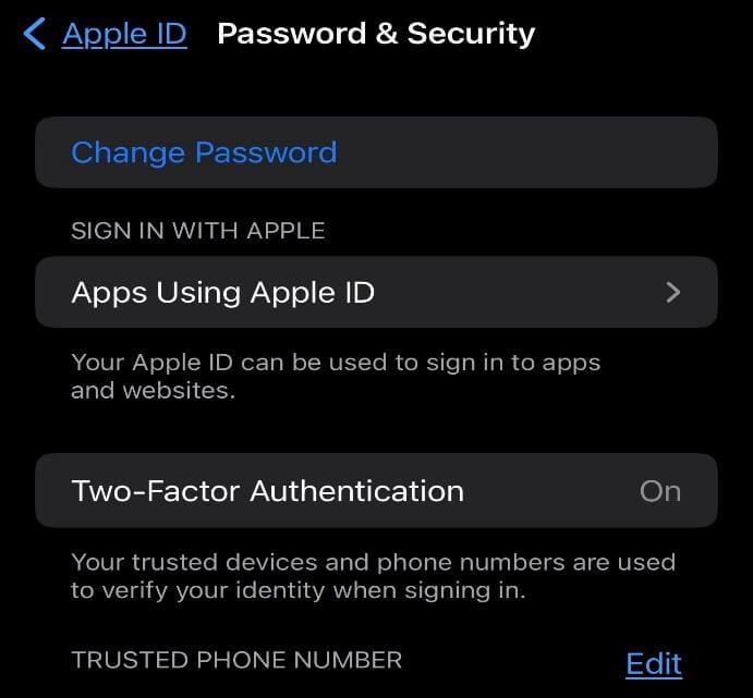 two factor authentication for ios 10 or later