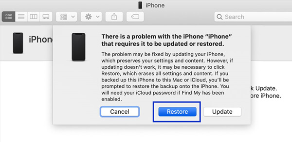 unlock iPhone without passcode via recovery mode 