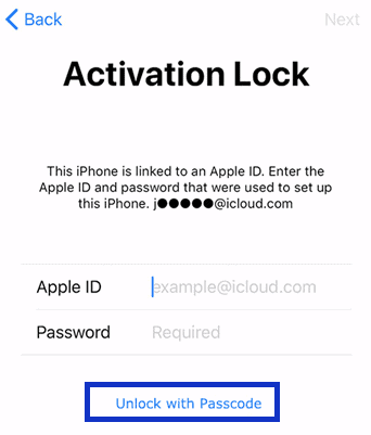 unlock with passcode