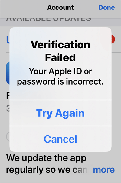 fix app store requires password every time with verification failed