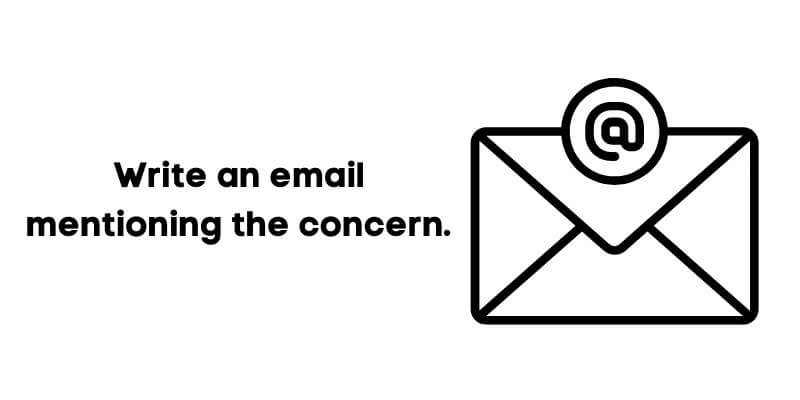 write an email mentioning the concern