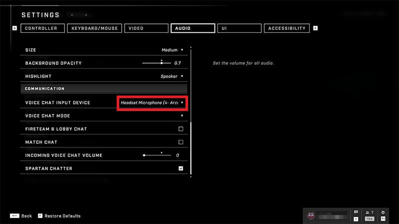 halo infinite master chief voice audio setting