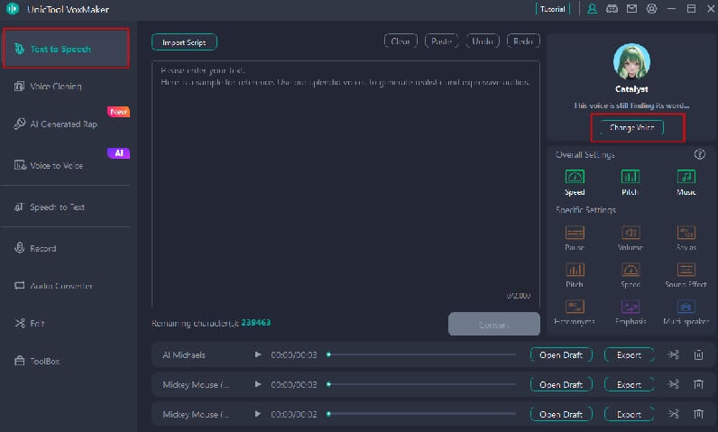 how to generate space marine ai voice