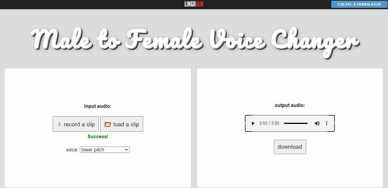 online voice changing male to female