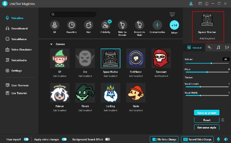 magicvox space marine voice changer