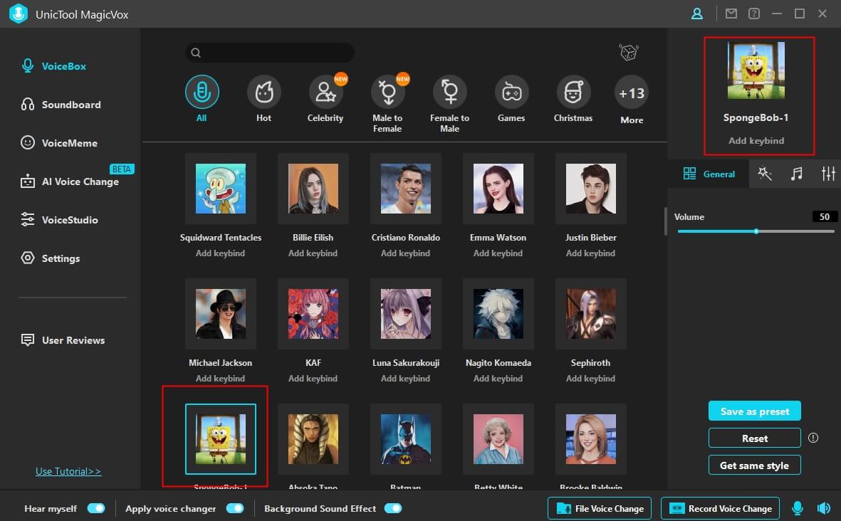spongebob ai voice changer
