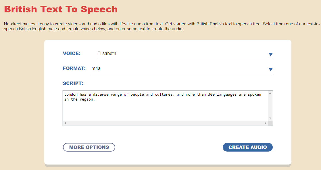 british text accent generator