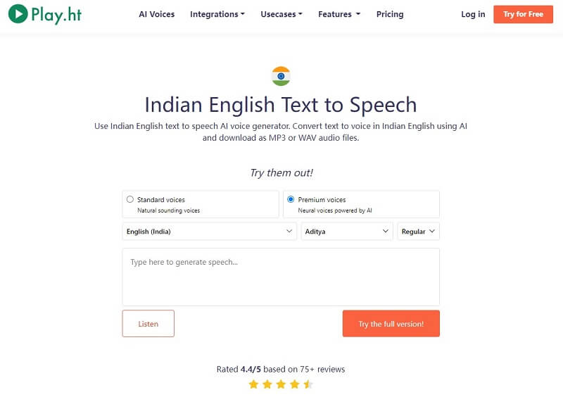 text to speech online free unlimited indian accent