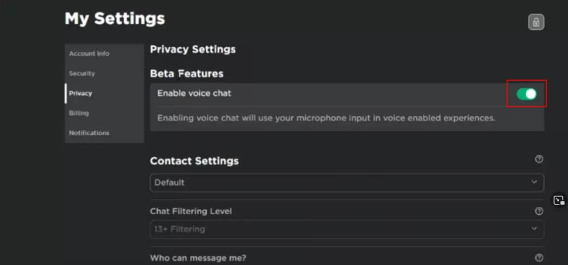 Enable Voice Chat