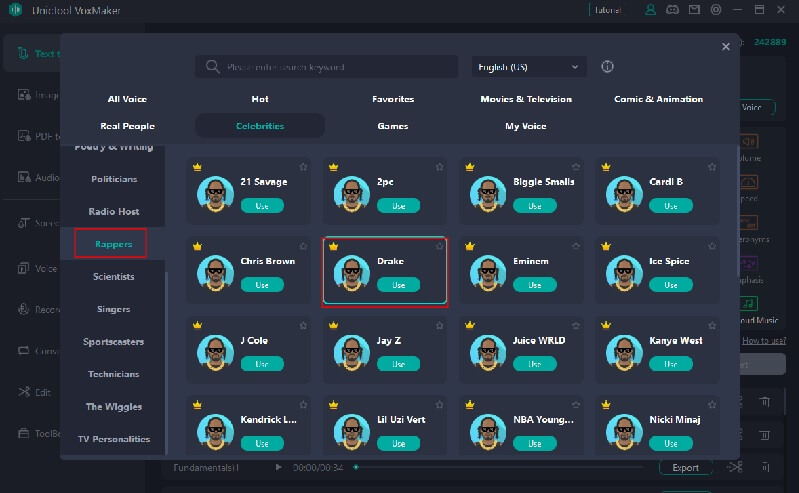 voxmaker drake ai voice generator