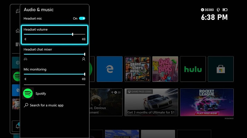 xbox voice volume