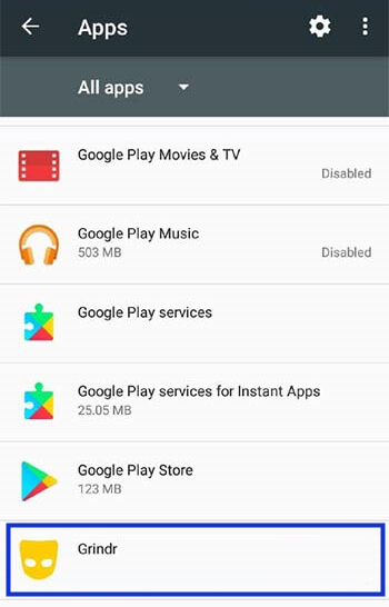 apps Grindr settings