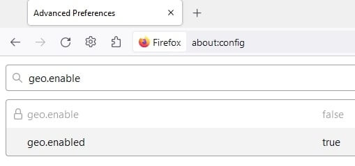 Change Geolocation in Firefox