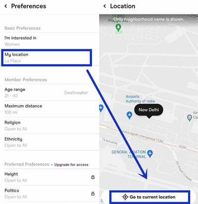 how to change Hinge location on Android