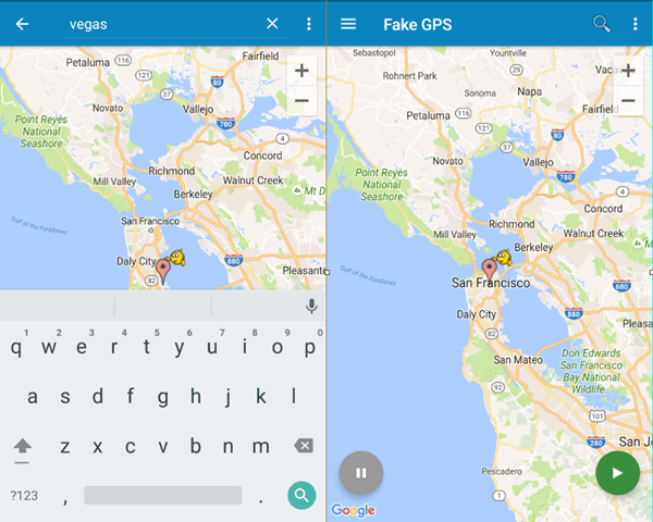 change location with Fake GPS location app