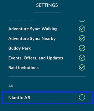 deselect AR in Pokémon GO to do cheats for pokemon go