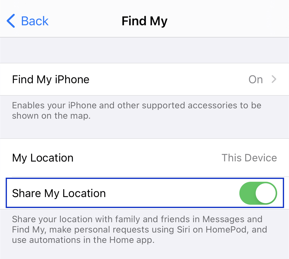 enable share my location