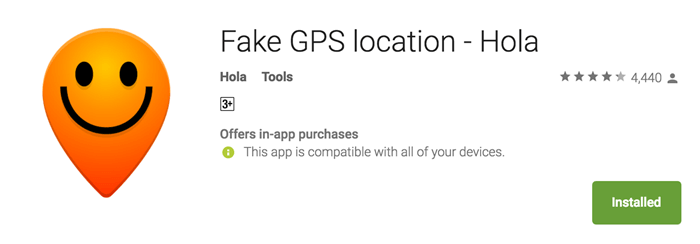Hola fake GPS