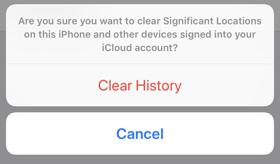 ios significant locations clear history