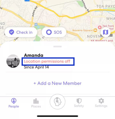 location permissions off status on life360