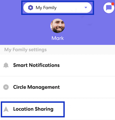 location sharing on Life360