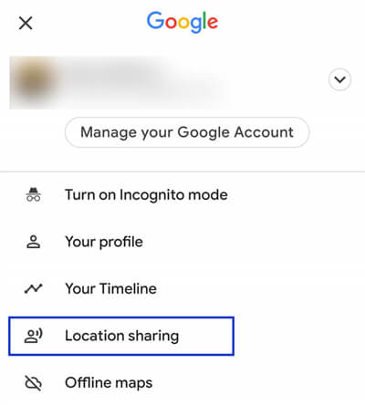 location sharing google maps