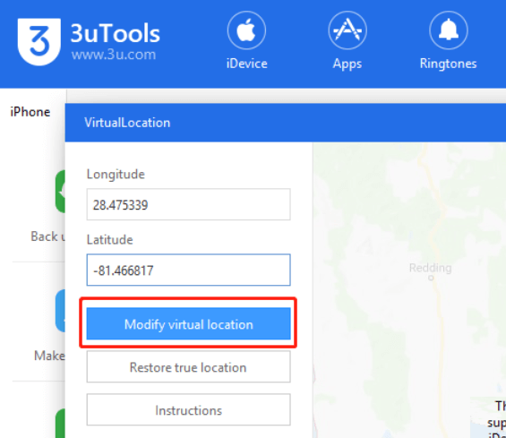 modify virtual location