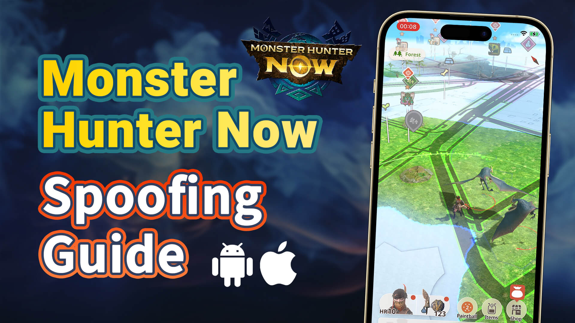 Fake GPS Spoofing For Monster Hunter Now MH Now Spoof iOS & Android  Download, Joystick 