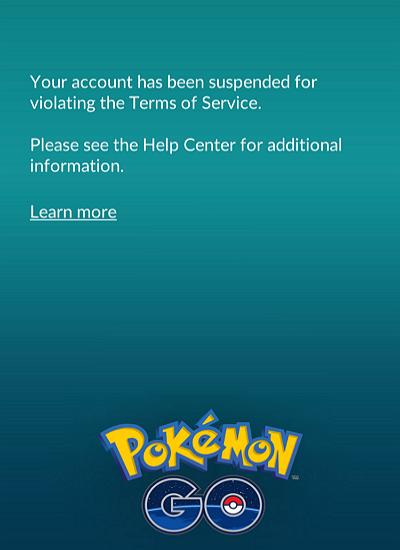 pokemon go ban