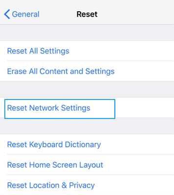 reset network settings