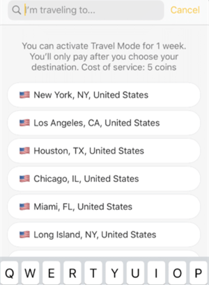 select a city to travel to