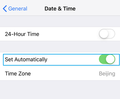 set automatically time