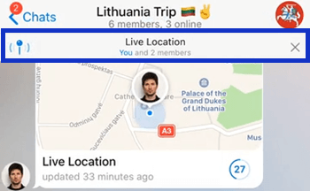 share live location bar