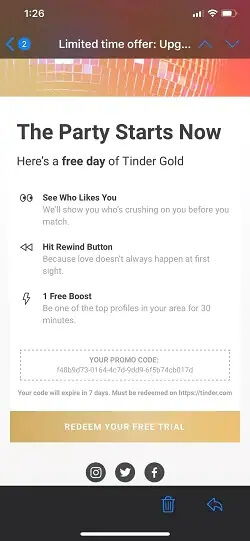  Tinder gold trial