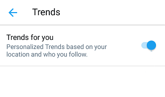 turn on trends for you