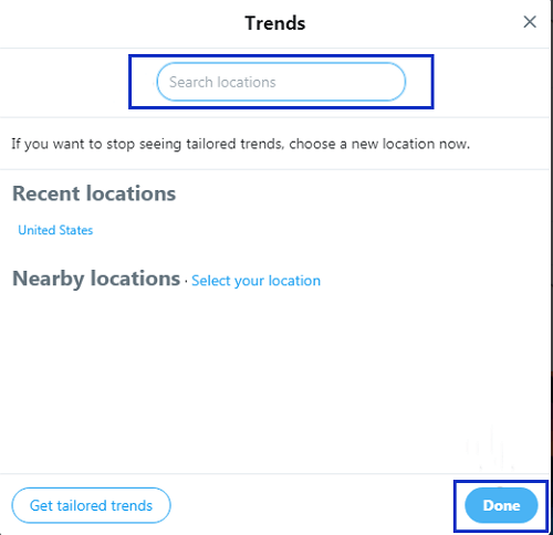 Twitter trending location