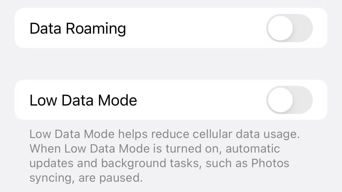 Turn-off-Low-Data-Mode