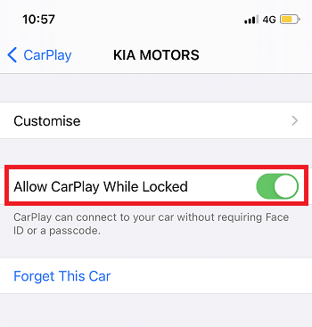 allow carplay while locked