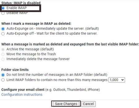 enable-imap-from-settings