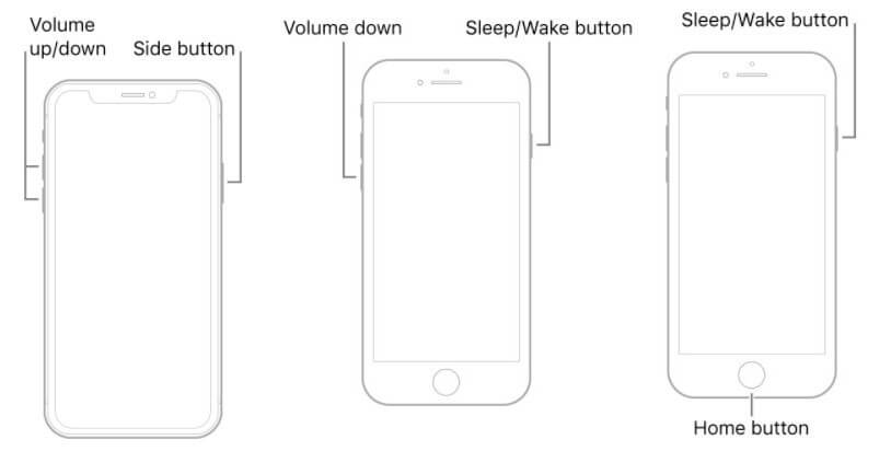 force restart different iphone models