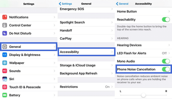 disable phone noise concellation