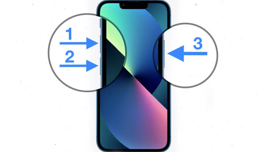 how-to-force-restart-iPhone-13 to fix green line on iphone screen