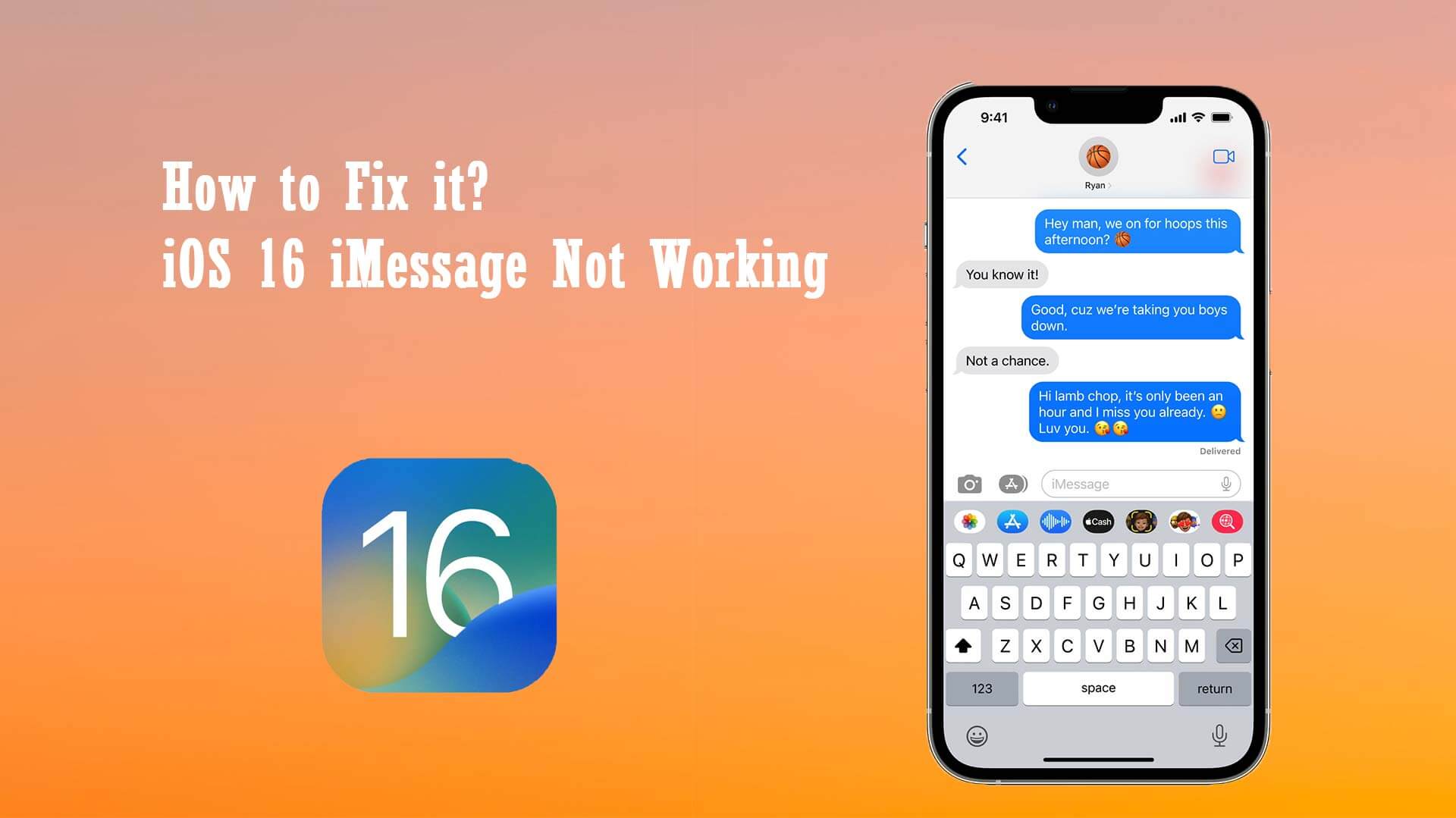 iOS 16 iMessage not Working Banner