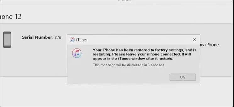 successful-downgrade-message-on-itunes