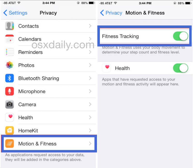 give Health app permission to track steps