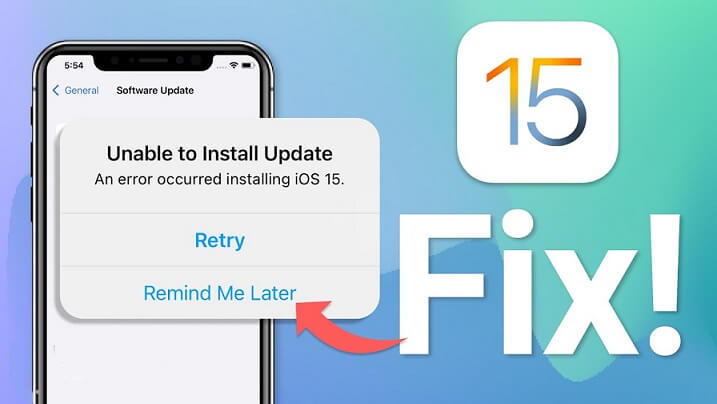 unable to install ios 15 update