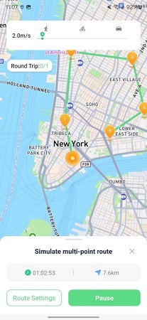 change location with multi points routes step2