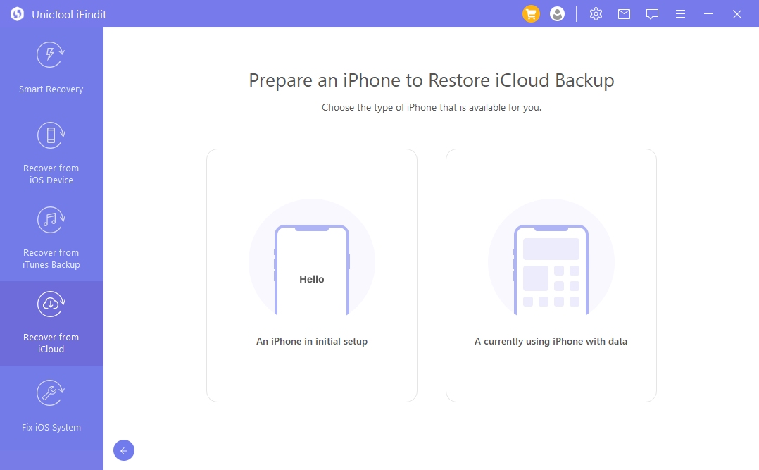 prepare an iphone to restore icloud backup