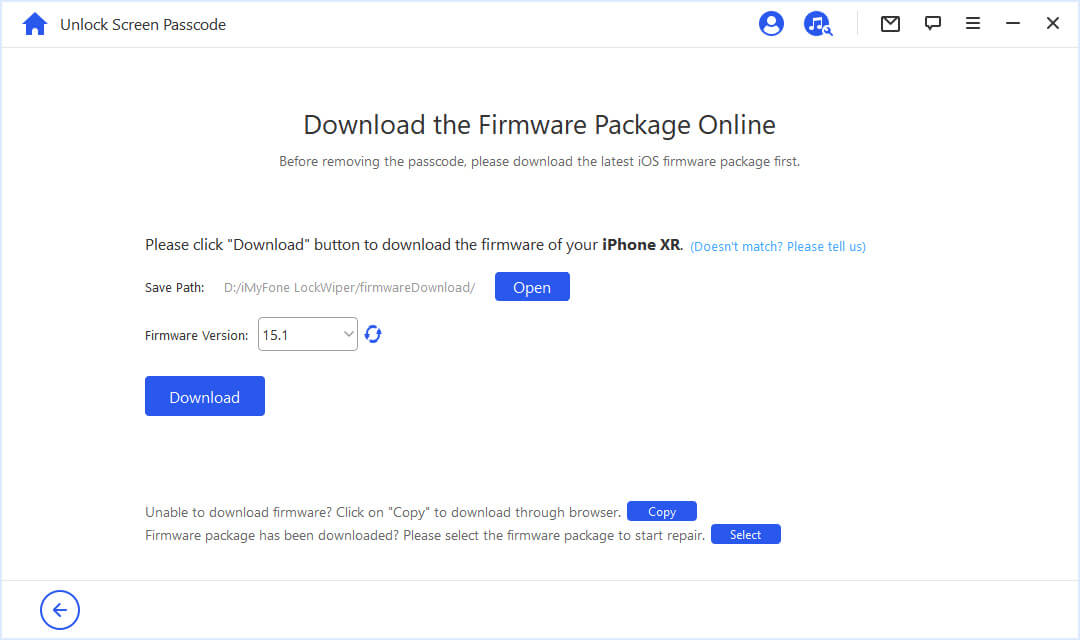 download the firmware package