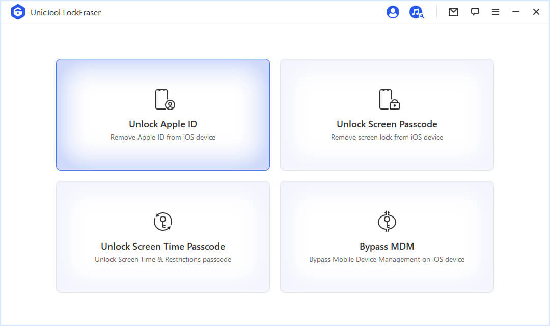 choose the Unlock Apple ID mode